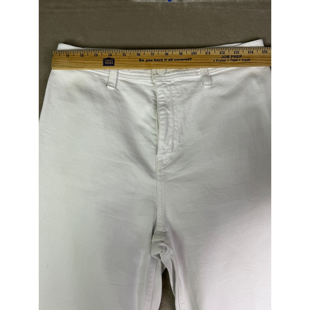 Pistola Snow White High Rise Wide Leg Cropped Raw Hem Jeans Size 28 Summer - Picture 9 of 14